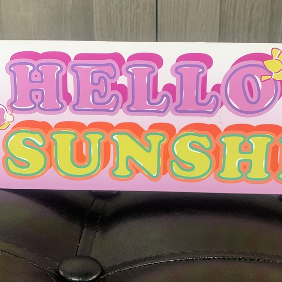 New Hello Kitty Pastel Hello Sunshine Rectangle Wooden Wood Sign By Sanrio - Picture 3 of 8